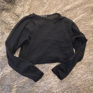 Boohoo Classic Black Long Sleeve Crop Top